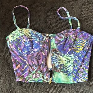 H&M Multicolor Patterned‎ Bustier Top